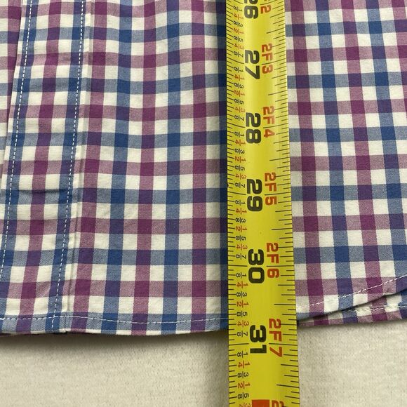 J.Crew Men’s Button Up Long Sleeve Gingham Blue/Purple-L - Picture 7 of 13
